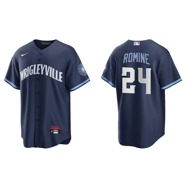 Men's Chicago Cubs Andrew Romine Navy 2021 City Connect Replica Jersey