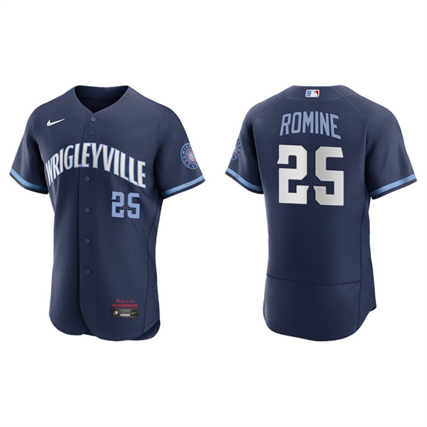 Men's Chicago Cubs Austin Romine Navy 2021 City Connect Authentic Jersey