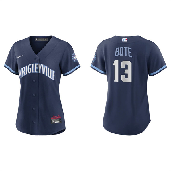 Women's Chicago Cubs David Bote Navy 2021 City Connect Replica Jersey