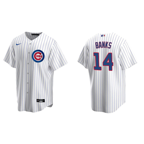 Men's Chicago Cubs Ernie Banks White Replica Home Jersey