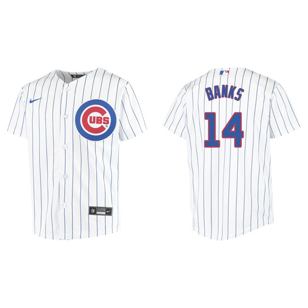 Youth Chicago Cubs Ernie Banks White Replica Home Jersey
