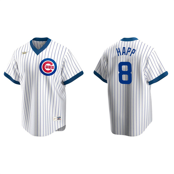 Men's Chicago Cubs Ian Happ White Cooperstown Collection Home Jersey