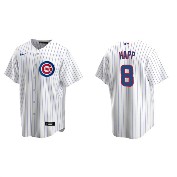 Men's Chicago Cubs Ian Happ White Replica Home Jersey