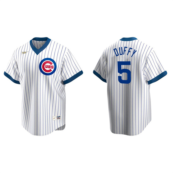 Men's Chicago Cubs Matt Duffy White Cooperstown Collection Home Jersey