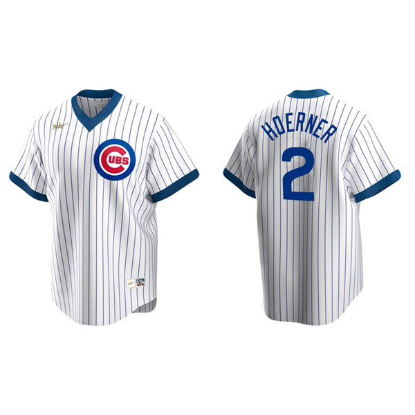 Men's Chicago Cubs Nico Hoerner White Cooperstown Collection Home Jersey
