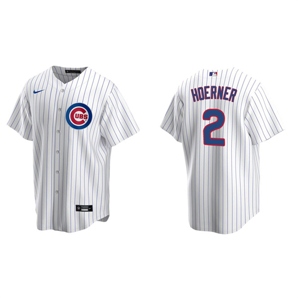 Men's Chicago Cubs Nico Hoerner White Replica Home Jersey