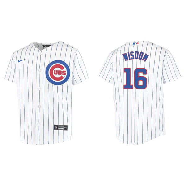 Youth Chicago Cubs Patrick Wisdom White Replica Home Jersey