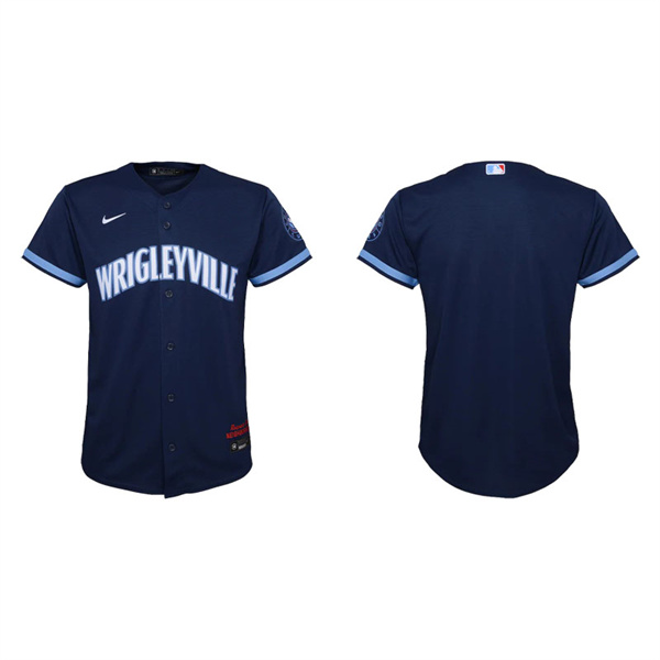 Youth Chicago Cubs Navy 2021 City Connect Replica Jersey