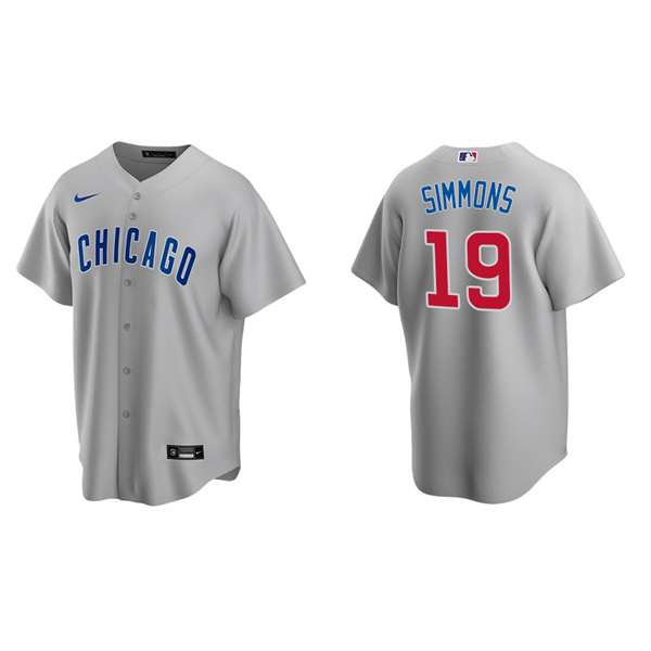 Men's Chicago Cubs Andrelton Simmons Gray Replica Road Jersey