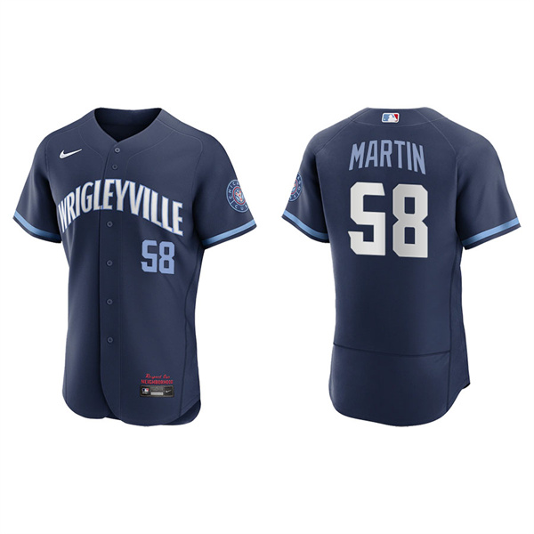 Men's Chicago Cubs Chris Martin Navy 2021 City Connect Authentic Jersey