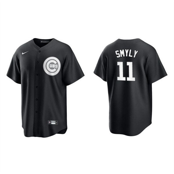 Men's Chicago Cubs Drew Smyly Black White Replica Official Jersey