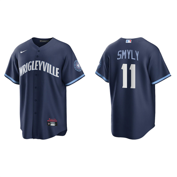 Men's Chicago Cubs Drew Smyly Navy 2021 City Connect Replica Jersey