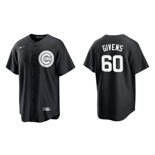 Men's Chicago Cubs Mychal Givens Black White Replica Official Jersey