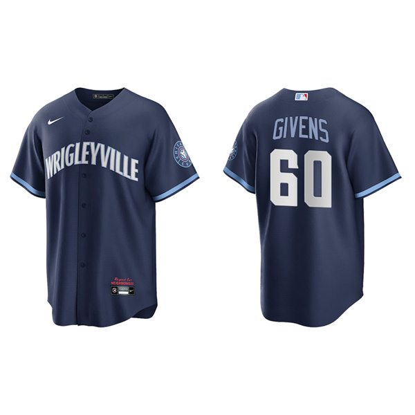 Men's Chicago Cubs Mychal Givens Navy 2021 City Connect Replica Jersey