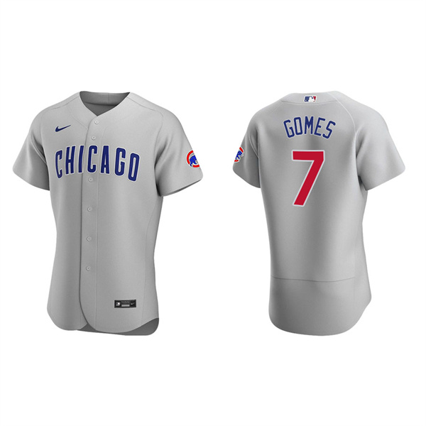Men's Chicago Cubs Yan Gomes Gray Authentic Road Jersey