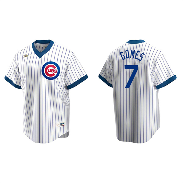Men's Chicago Cubs Yan Gomes White Cooperstown Collection Home Jersey