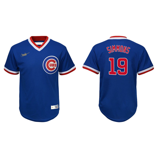 Youth Chicago Cubs Andrelton Simmons Royal Cooperstown Collection Jersey