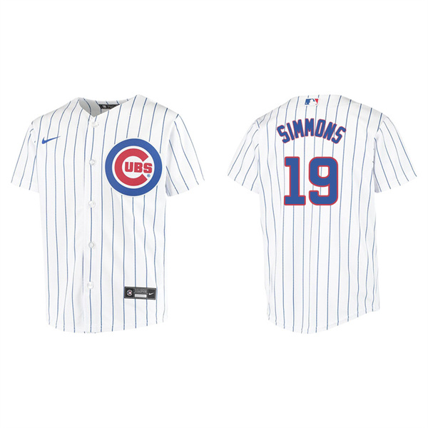 Youth Chicago Cubs Andrelton Simmons White Replica Home Jersey