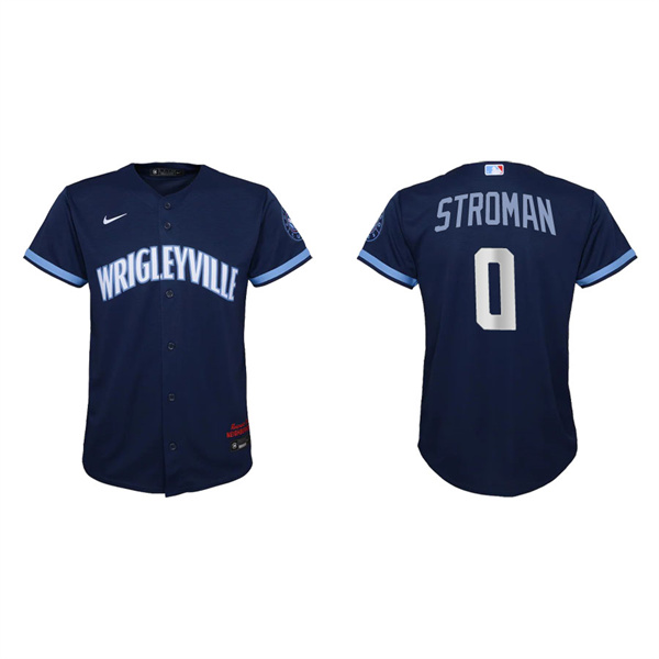 Youth Marcus Stroman Chicago Cubs Navy 2021 City Connect Replica Jersey