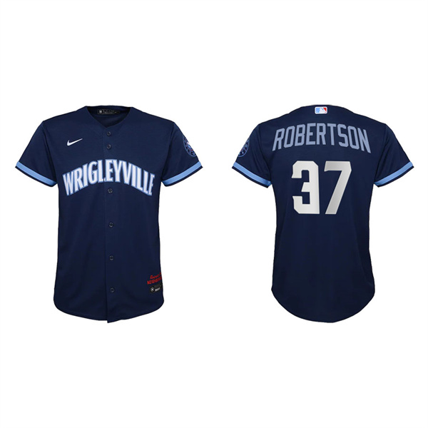 Youth Chicago Cubs David Robertson Navy 2021 City Connect Replica Jersey