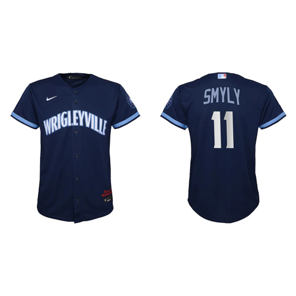 Youth Chicago Cubs Drew Smyly Navy 2021 City Connect Replica Jersey