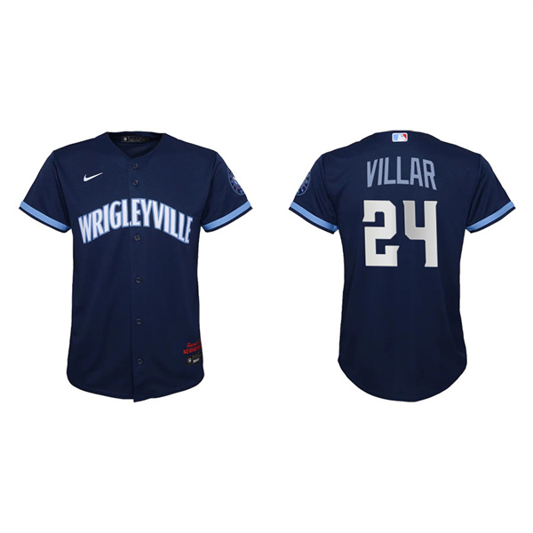 Youth Chicago Cubs Jonathan Villar Navy 2021 City Connect Replica Jersey