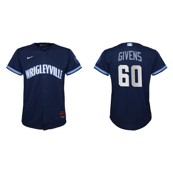 Youth Chicago Cubs Mychal Givens Navy 2021 City Connect Replica Jersey