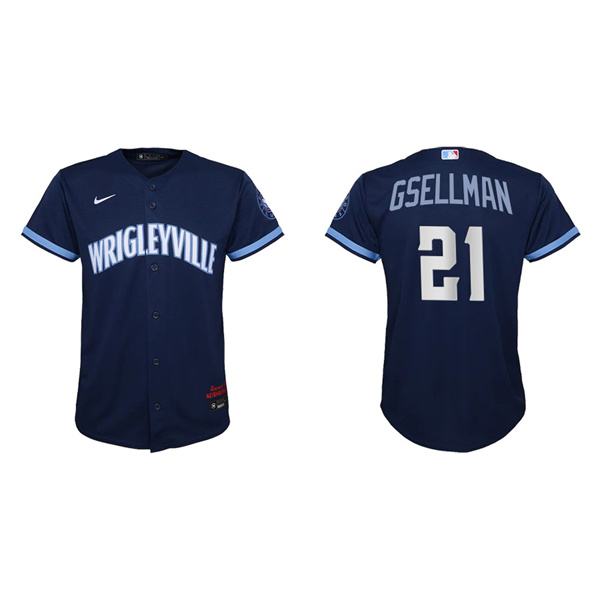 Youth Chicago Cubs Robert Gsellman Navy 2021 City Connect Replica Jersey