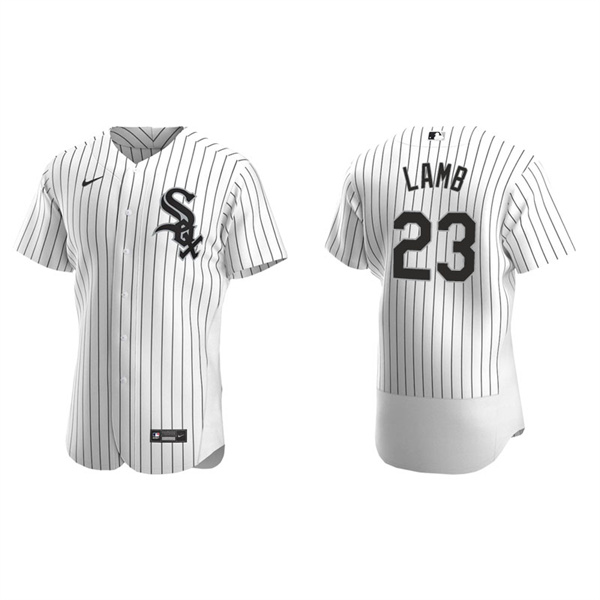Men's Chicago White Sox Jake Lamb White Authentic Home Jersey