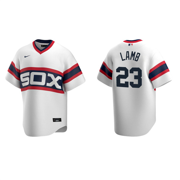 Men's Chicago White Sox Jake Lamb White Cooperstown Collection Home Jersey
