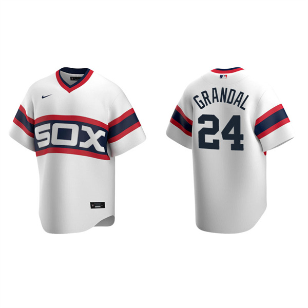 Men's Chicago White Sox Yasmani Grandal White Cooperstown Collection Home Jersey