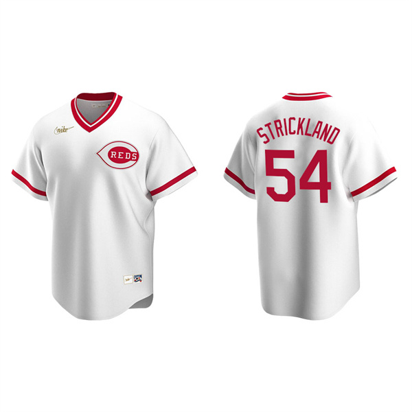 Men's Cincinnati Reds Hunter Strickland White Cooperstown Collection Home Jersey