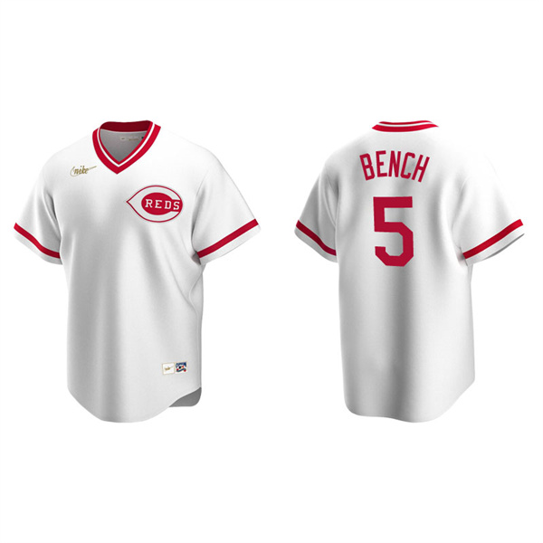 Men's Cincinnati Reds Johnny Bench White Cooperstown Collection Home Jersey