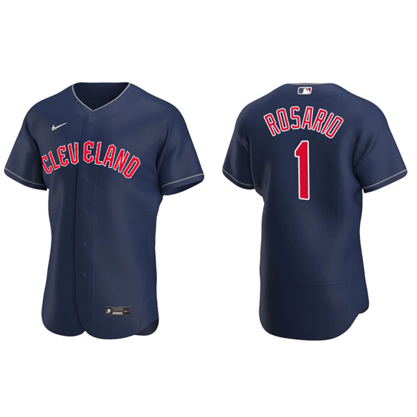 Men's Cleveland Guardians Amed Rosario 2022 Authentic Alternate Navy Jersey