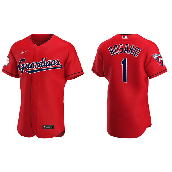 Men's Cleveland Guardians Amed Rosario 2022 Authentic Alternate Red Jersey