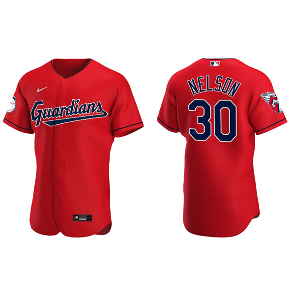 Men's Cleveland Guardians Kyle Nelson 2022 Authentic Alternate Red Jersey