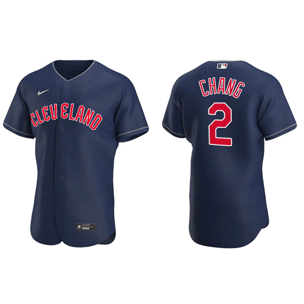 Men's Cleveland Guardians Yu Chang 2022 Authentic Alternate Navy Jersey