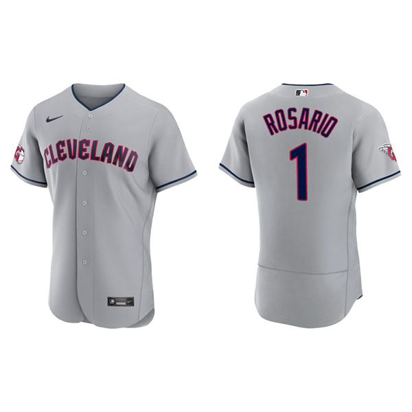 Men's Amed Rosario Cleveland Guardians Gray Road Authentic Jersey