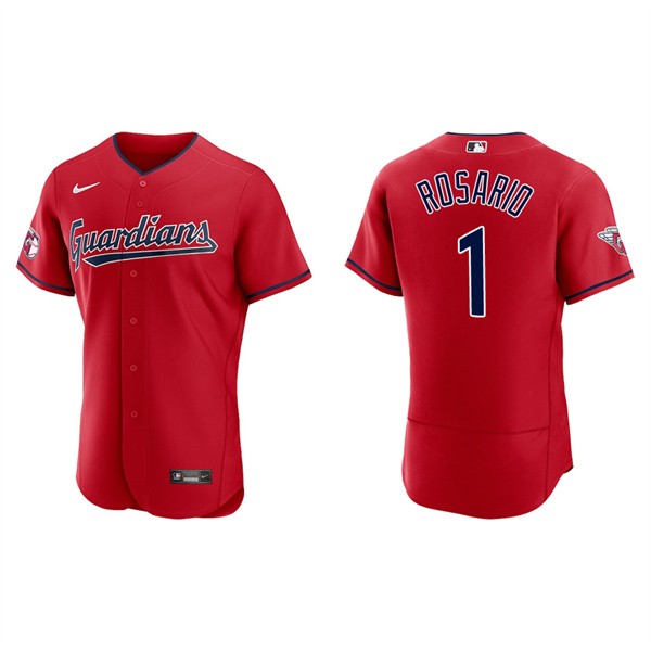 Men's Amed Rosario Cleveland Guardians Red Alternate Authentic Jersey