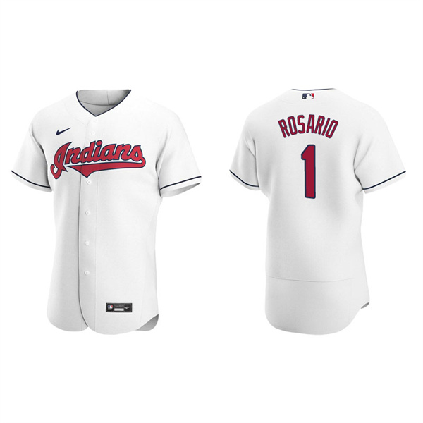 Men's Cleveland Indians Amed Rosario White Authentic Home Jersey