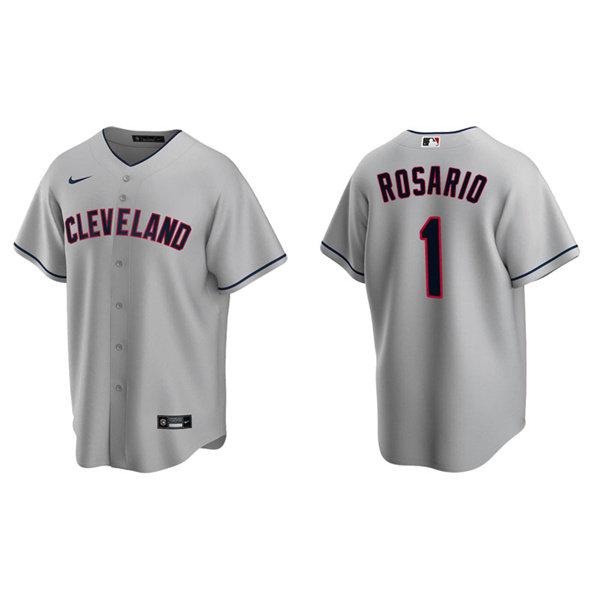 Men's Cleveland Indians Amed Rosario Gray Replica Road Jersey