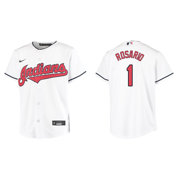 Youth Cleveland Indians Amed Rosario White Replica Home Jersey