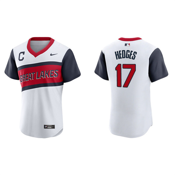 Men's Cleveland Indians Austin Hedges White 2021 Little League Classic Authentic Jersey