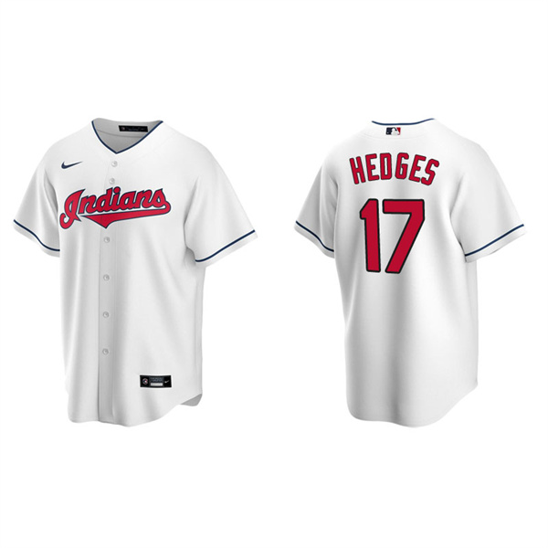 Men's Cleveland Indians Austin Hedges White Replica Home Jersey