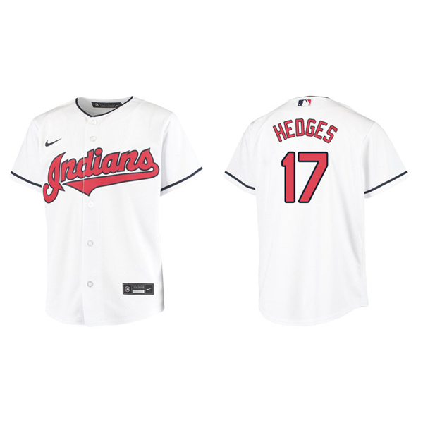Youth Cleveland Indians Austin Hedges White Replica Home Jersey