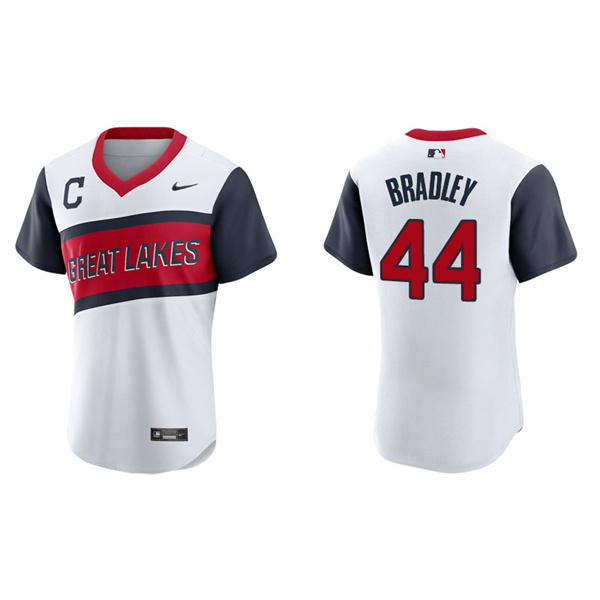 Men's Cleveland Indians Bobby Bradley White 2021 Little League Classic Authentic Jersey
