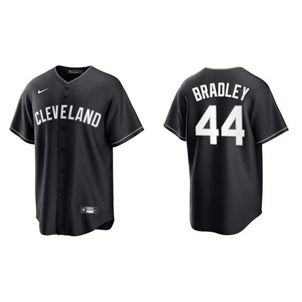 Men's Cleveland Indians Bobby Bradley Black White Replica Official Jersey
