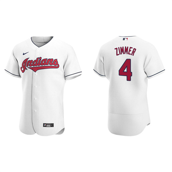 Men's Cleveland Indians Bradley Zimmer White Authentic Home Jersey