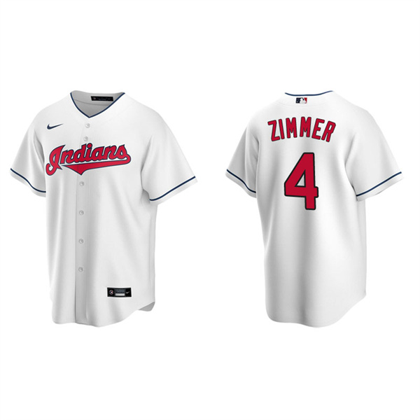 Men's Cleveland Indians Bradley Zimmer White Replica Home Jersey