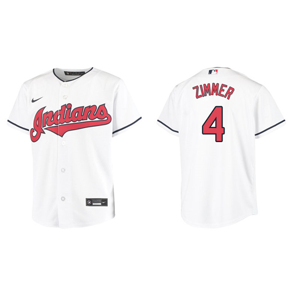 Youth Cleveland Indians Bradley Zimmer White Replica Home Jersey